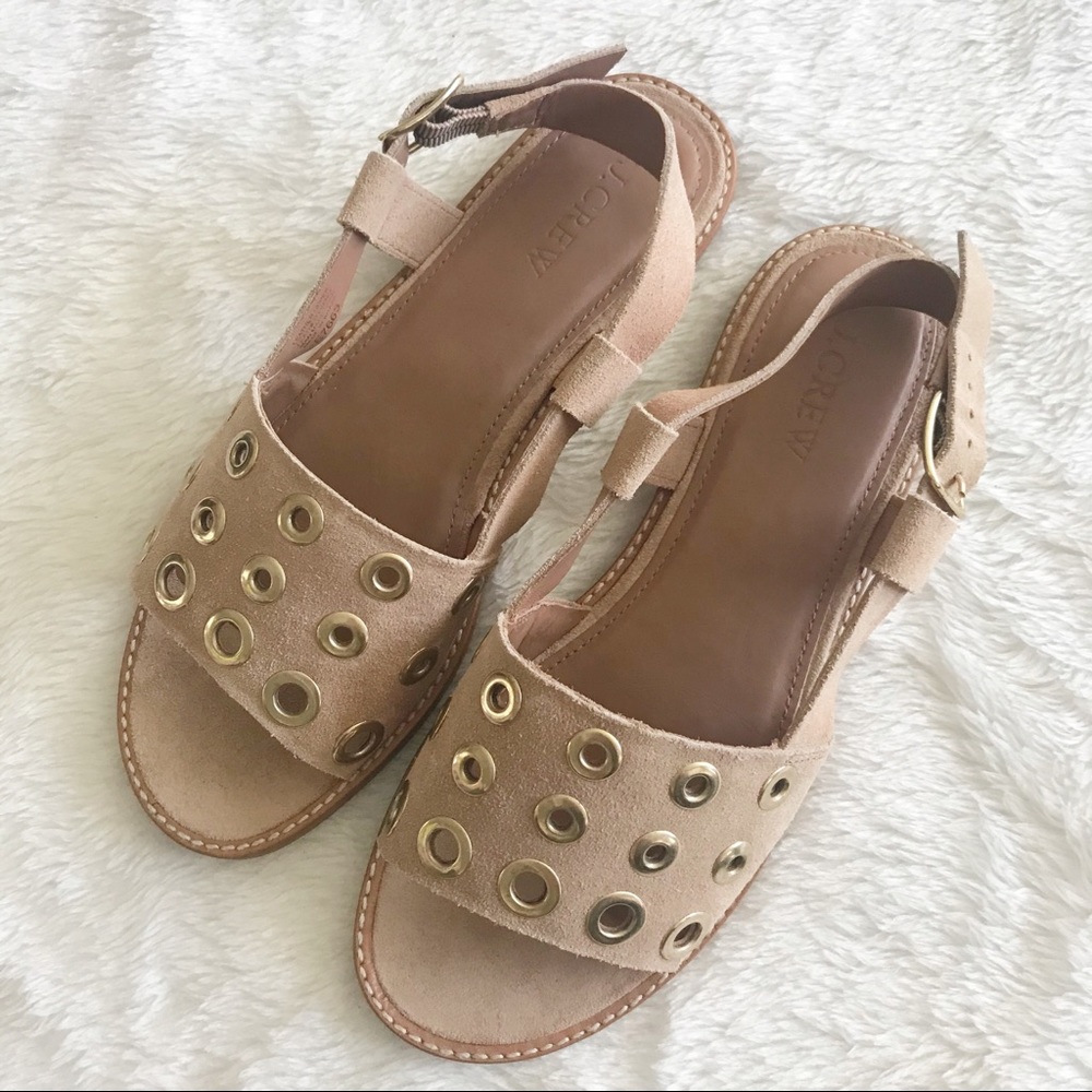 Jcrew nude suede  Grommet Sandals